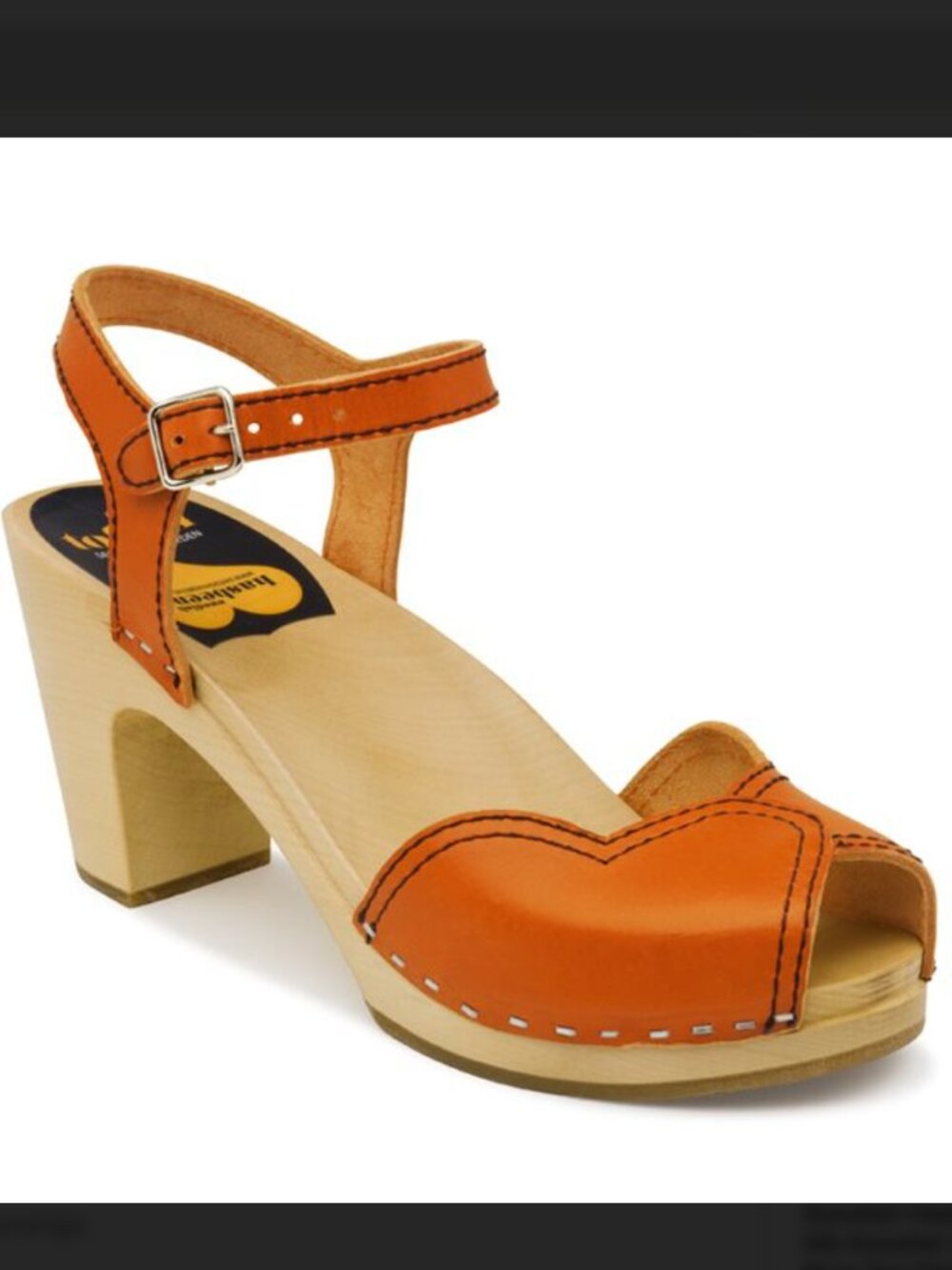 Swedish Hasbeen Heart Clog Sandals, Size 36 (Size 6)